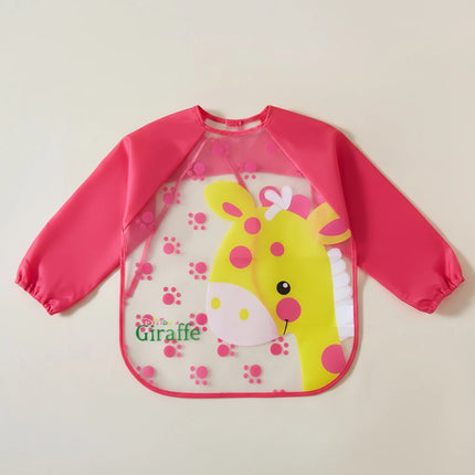 Waterproof Full Sleeve Baby Bibs Children Apron Long Sleeve Feeding Smock Kids Eating Breastplate Infant Scarf Clothing