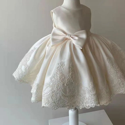 Elegant Dresses For Girls Christmas Solid Lace Girl Party Dress Princess Birthday Wedding New Year Costume Clothes 1-6T