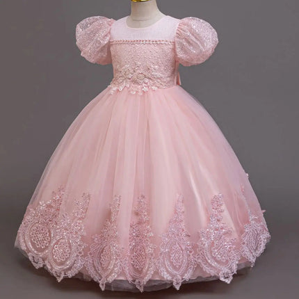 New Girl Evening Dresses Festive Clothing Children Elegant Wedding Dress for Party Girls' White Clothes