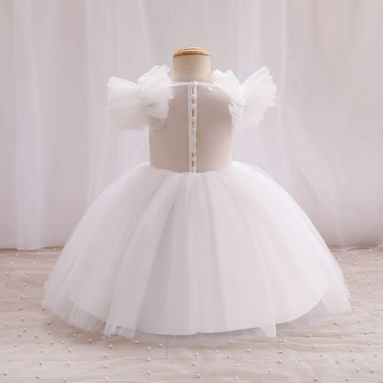 Teenage Girls Dress Children's Clothing Party Elegant Princess Long Tulle Baby Girls Kids Lace Wedding Ceremony Dresses