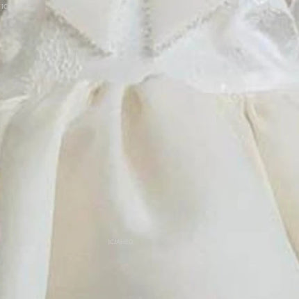 Girls Princess Dress White Flower Girl Gown for Birthday Party Pageant Host Baby First Birthday Celebration Wedding Kids Clothes