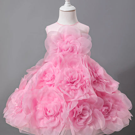 Girls Princess Dress Luxury Elegant Lilac Sleeveless Party Evening Dresses Kids Wedding Birthday Ball Gown For Girl Children