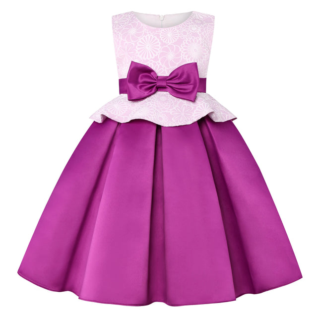Summer Children's Dress Bow Princess Cute Dress Flower Child Wedding Host Show Evening Dress