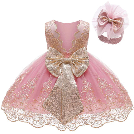 Baby Girls Princess Dress Baby Baptism Dress Toddler Easter Costume Children Evening Party Gown 2025 New Girl White Dress