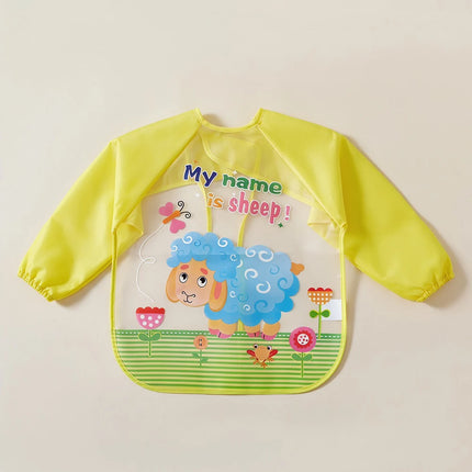 Waterproof Full Sleeve Baby Bibs Children Apron Long Sleeve Feeding Smock Kids Eating Breastplate Infant Scarf Clothing