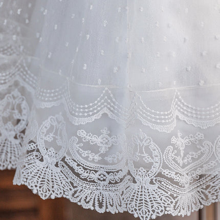 Toddler Baptism Party Baby Girl Dress Elegant Tulle Flower Wedding 1st Birthday Prom Dresses Girls Bridesmaids Evening Costumes