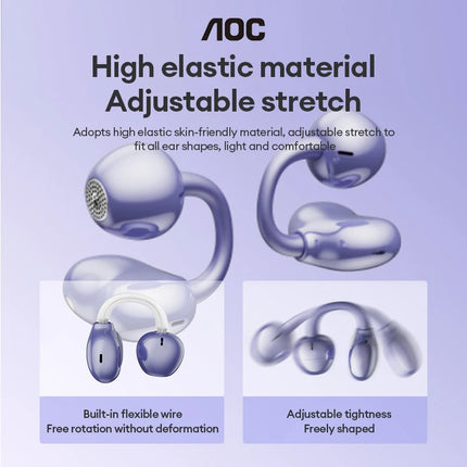 AOC ACD2544 Wireless Bluetooth Ear Clip Earbuds Open Ear Headphone Surround Stereo Sound Low Delay Gaming Music Earphones Choice