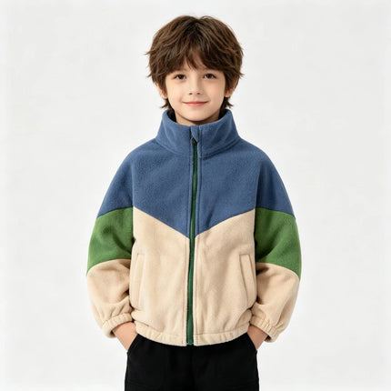 Baby Toddler Boys Jackets and Coats Kids 1 to 2 3 4 5 6 7 Years Blue Korean Winter Polar Fleece Warm Outerwear Children Clothing