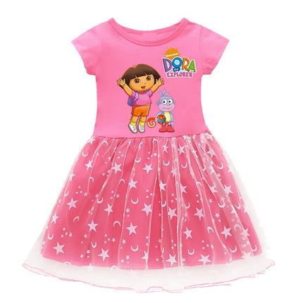 Kids Dress Dora Summer Baby Girls Princess Dress Children Wedding Birthday Party Clothes Christmas Halloween Costume
