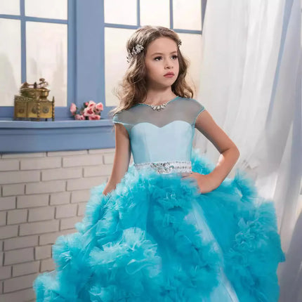 Children Princess Dress Flower Girl Wedding Evening Dress Girls Fluffy Dress Spring Summer Autumn New Performance Outfit