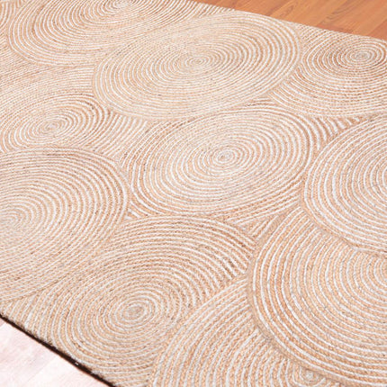 4'9" x 7'9" Hand Braided Sisal & Wool Area Rug Contemporary Beige