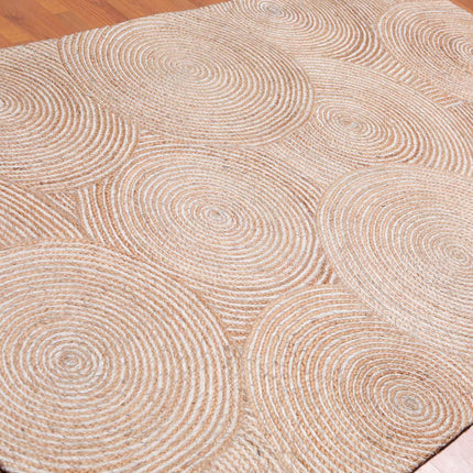 4'9" x 7'9" Hand Braided Sisal & Wool Area Rug Contemporary Beige