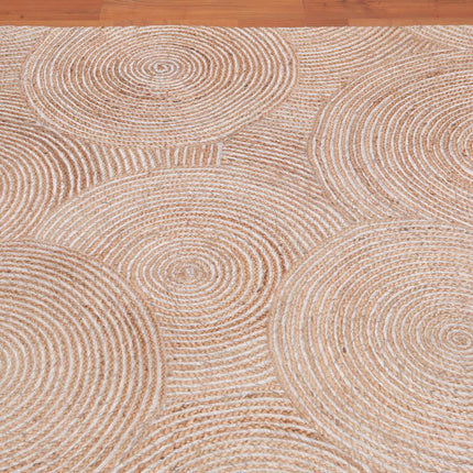 4'9" x 7'9" Hand Braided Sisal & Wool Area Rug Contemporary Beige