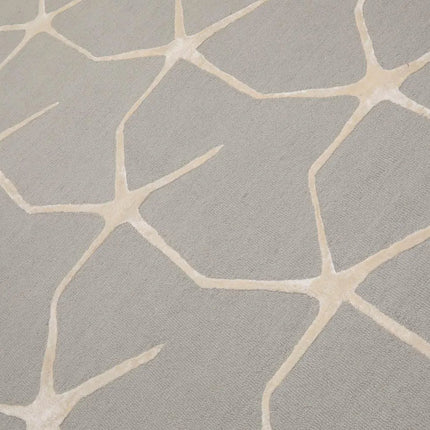5' x8' Hand Tufted Hand Made 100% Wool Designer Modern & Contemporary  Oriental Area Rug Gray,Ivory Color