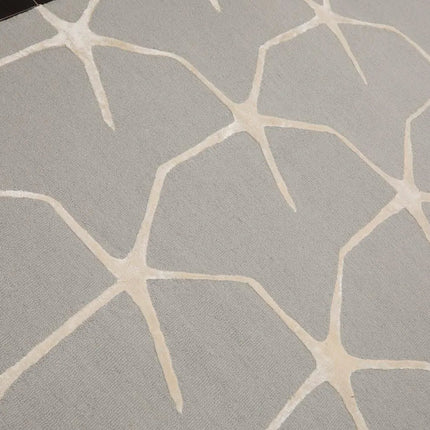 5' x8' Hand Tufted Hand Made 100% Wool Designer Modern & Contemporary  Oriental Area Rug Gray,Ivory Color