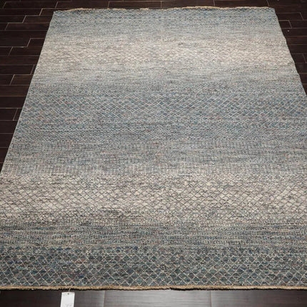 8' x 10' Hand Knotted 100% Wool Modern Oriental Area Rug Ivory, Blue, Aqua