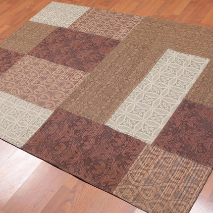 5'x7' Handmade Polypropylene  Oriental Area Rug Brown, Beige Color
