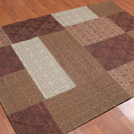 5'x7' Handmade Polypropylene  Oriental Area Rug Brown, Beige Color
