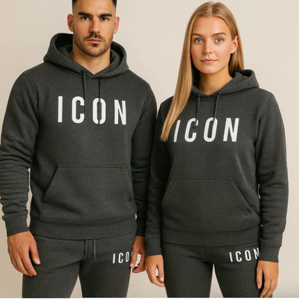 Stylish Letter-Printed Casual Fleece-Lined Sportswear Set