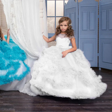 Children Princess Dress Flower Girl Wedding Evening Dress Girls Fluffy Dress Spring Summer Autumn New Performance Outfit