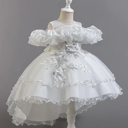 Fashion Flower Girl Dresses for Weddings Lace Mesh Sleeveless Party Dress for Kids Girl Summer Girls Party Dress 2-12 Years