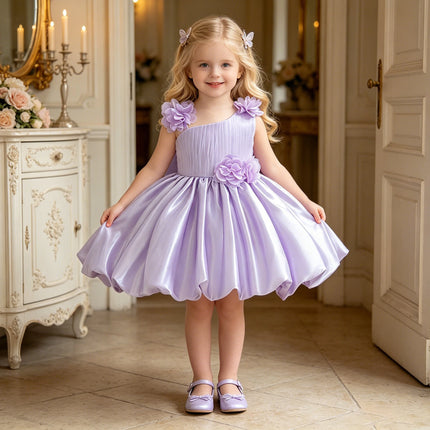 Toddler Flower 1st Birthday Party Baby Girls Dress Elegant Wedding Bridesmaids Princess Dress Girl Bow Baptism Banquet Prom Gown
