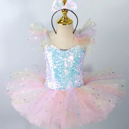 Summer Ballet Skirt Girl Dress Kids Outfit Vestidos Tutu Girls Dresses Dance Costume Baby Clothing Ballerine Children's Day