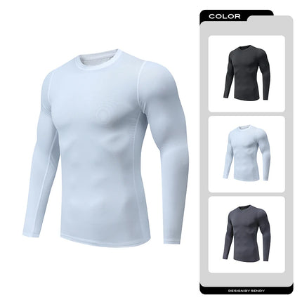 Men's Running Compression T-shirt Long sleeves Sport Tees Gym Fitness Sweatshirt Man Jogging Tracksuit Homme Athletic Shirts Top