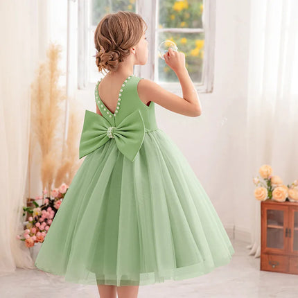 Teenage Girls Dress Children's Clothing Party Elegant Princess Long Tulle Baby Girls Kids Lace Wedding Ceremony Dresses