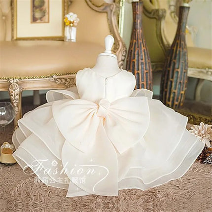 Girls Dress For Party And Wedding Tutu Princess 1st Birthday Dress Flower Toddler Bridesmaid Girls Ball Gown Baby Baptism Dress