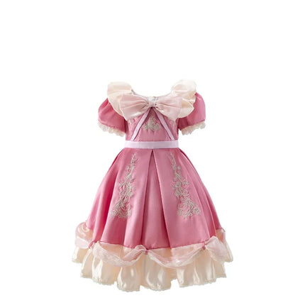 Handmade New Girls Cinderella Princess Wedding Party Dress Summer Girls Birthday Cos Lolita Dress Kids Boutique Birthday Costume