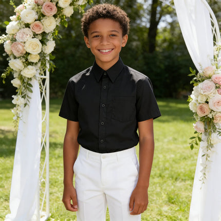 Boys Dress Shirt Teenage Easter Church Wedding Clothing Kids School Graduation Birthday Gift Photography Daily White Clothes