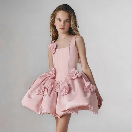 Children Dress European and American Host Piano Performance Dress Girls Birthday Banquet Wedding Princess Dress