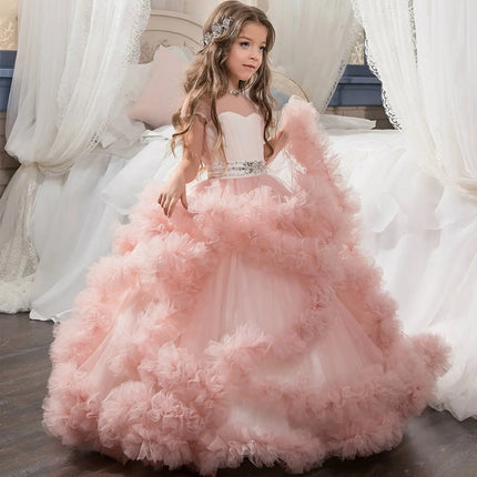 Children Princess Dress Flower Girl Wedding Evening Dress Girls Fluffy Dress Spring Summer Autumn New Performance Outfit