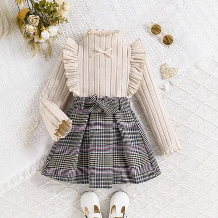 ZOETOPKID Girls Clothing Sets Fashion Top + Skirts 2Pcs Set Little Princess Baby Suits Spring Autumn Kids Clothes