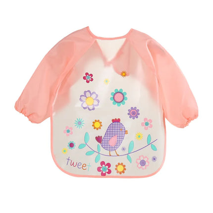 Waterproof EVA Full Sleeve Baby Bibs Children Apron Long Sleeve Feeding Smock Kids Eating Breastplate Infant Scarf Clothing