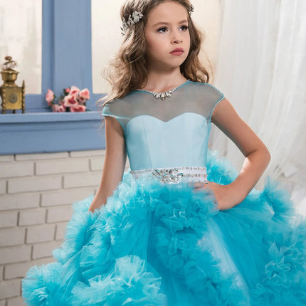 Children Princess Dress Flower Girl Wedding Evening Dress Girls Fluffy Dress Spring Summer Autumn New Performance Outfit