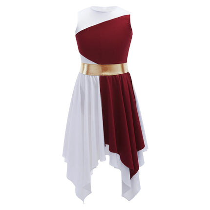 Girls Wordhip Liturgical Costume Lyrical Dance Dress Kids Celebration of Spirit Church Dress Dancewear Stage Performance Costume