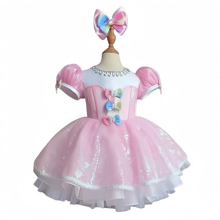 Child Sequined Modern Dance Tutu Dress Girls Jazz Dance Dresses For Prom Stage Wear Wedding Princess Dress Ballroom Clothing