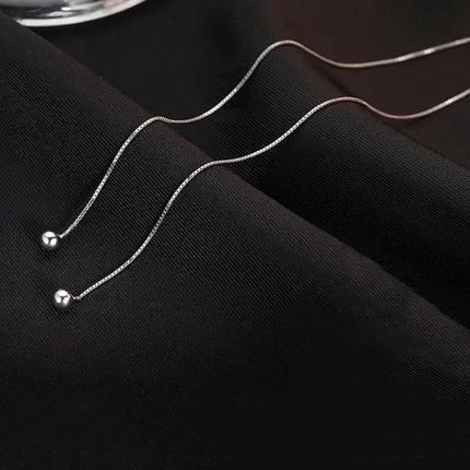 Long Tassel Earrings with Beaded Ear Threads