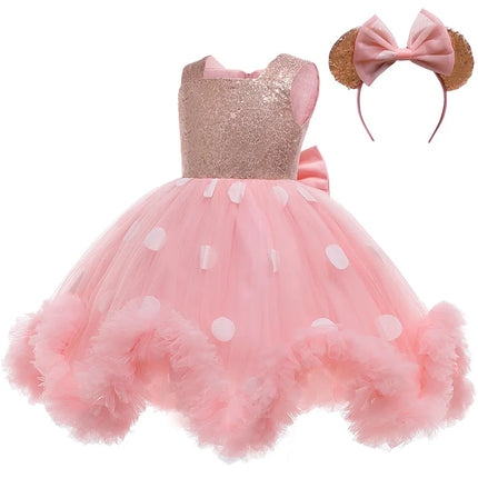 1-6-year-old baby's first birthday party fluffy mesh Tutu Dress New Flower Girl irregular skirt dress wedding party dinner dress