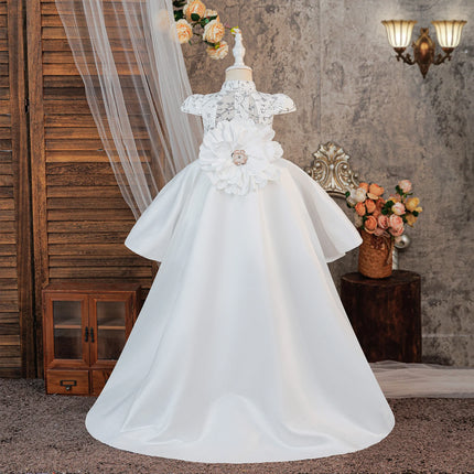 Summer Flower Baptism Party Girls Dress Elegant Wedding Bridesmaids Princess Prom Dresses Girl Birthday Pageant Evening Costumes