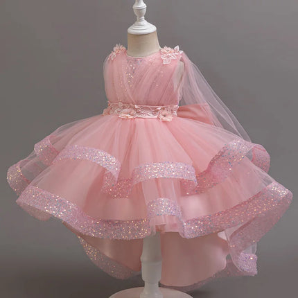 3-10 Years Teenagers Girls Dress Sequins Sleeveless Kids Wedding Dresses Birthday Party Performance Costumes For Girl