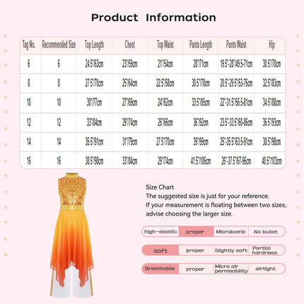 Kids Girls Praise Liturgical Church Worship Dance Outfit Sequins Chiffon Tunic Dress+Pants Choir Lyrical Contemporary Dancewear