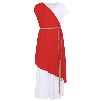 Kids Girls Ancient Greek Toga Costume Halloween Party Roman Goddesses Princess Cosplay Fancy Dress Tulle Church Robe with Belt