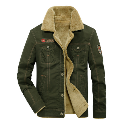Winter plus velvet thick lapels uniforms air force one jacket jacket cotton clothing men