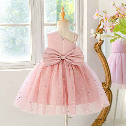 Elegant Sequins Bridesmaids Girls Party Dress Formal Tulle Wedding Princess Prom Dresses for Girl Birthday Evening Kids Clothing