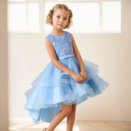 Baby Girl Princess Floral Sequins Dress Off Shoulder Infant Toddler Child Tulle Vestido Party Wedding Pageant Baby Clothes 3-12Y
