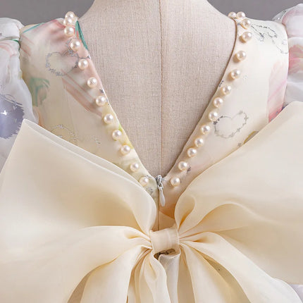 Fashion Flower Girl Dresses for Weddings Lace Short Sleeve Prom Dresses Summer Children Girls Party Dresses 1-7 Years