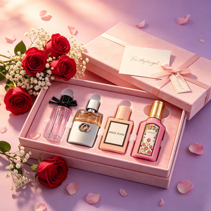 4Pcs Women Perfume Gift Set Long Lasting Floral Fruity Scent Eau de Toilette Elegant Ladies Fragrance Kit Valentine Birthday Present for Her